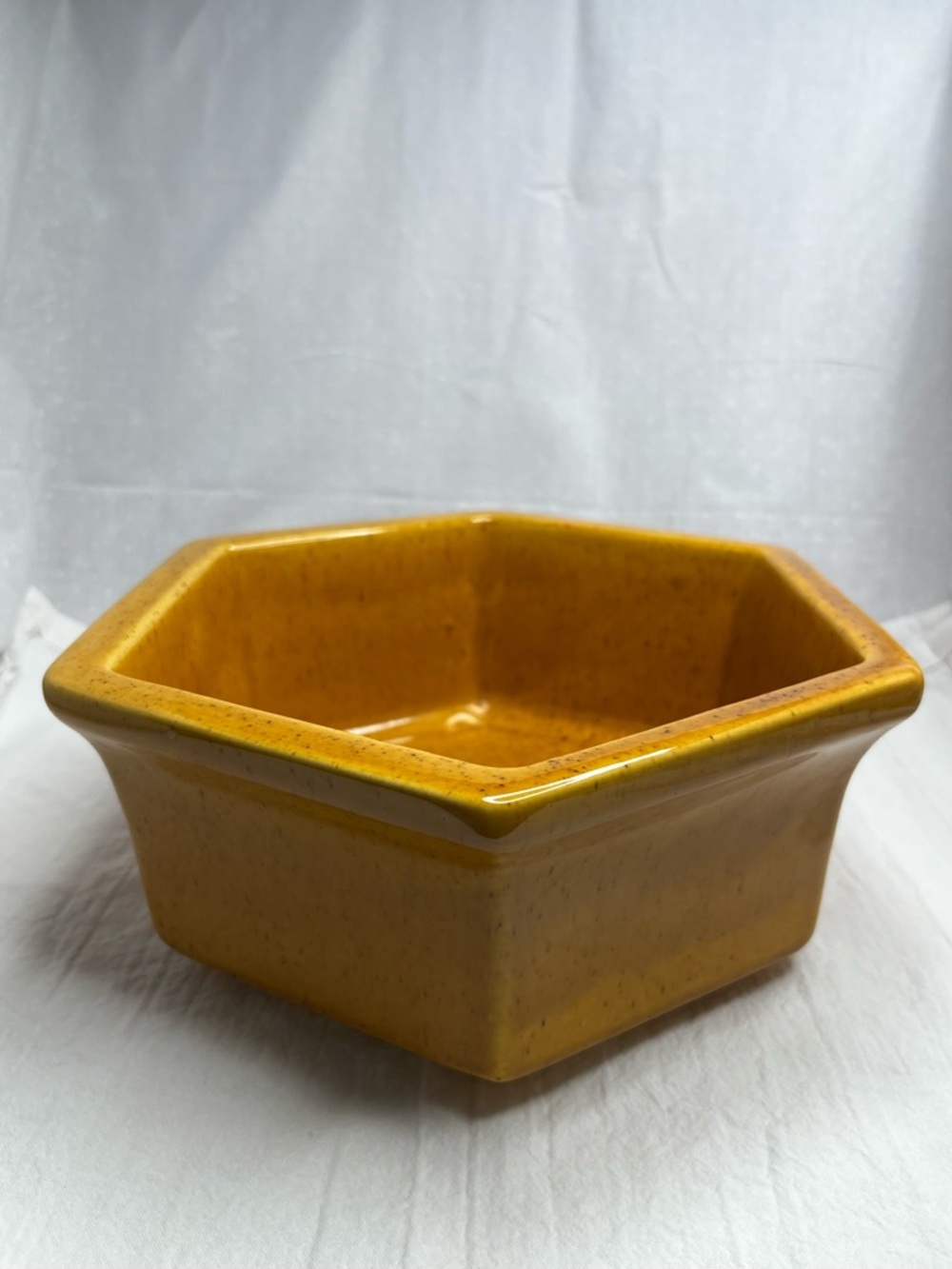 Vintage Haeger USA Planter 4003 Mustard Yellow MCM Hexagon Bowl